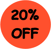 "20% OFF" Price-Store Sticker / Labels with 500 large 1-1/8" Round (Red) labels per roll from $5.59* EA in 5 Pack.