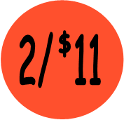 "2/$11" Price Sticker / Labels with 500 large 1-1/8" Round (Red) labels per roll from $5.59* EA in 5 Pack.