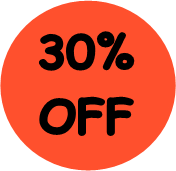 "30% OFF" Price-Store Sticker / Labels with 500 large 1-1/8" Round (Red) labels per roll from $5.59* EA in 5 Pack.