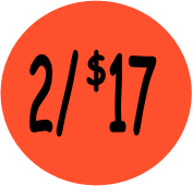 "2/$17" Price Sticker / Labels with 500 large 1-1/8" Round (Red) labels per roll from $5.59* EA in 5 Pack.