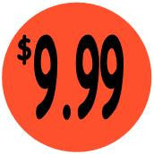 "$9.99" Price Sticker / Labels with 500 large 1-1/8" Round (Red) labels  per roll from $5.59* EA in 5 Pack.