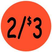 "2/$3" Price Sticker / Labels with 500 large 1-1/8" Round (Red) labels per roll from $5.59* EA in 5 Pack.