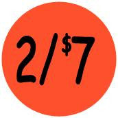 "2/$7" Price Sticker / Labels with 500 large 1-1/8" Round (Red) labels per roll from $5.59* EA in 5 Pack.